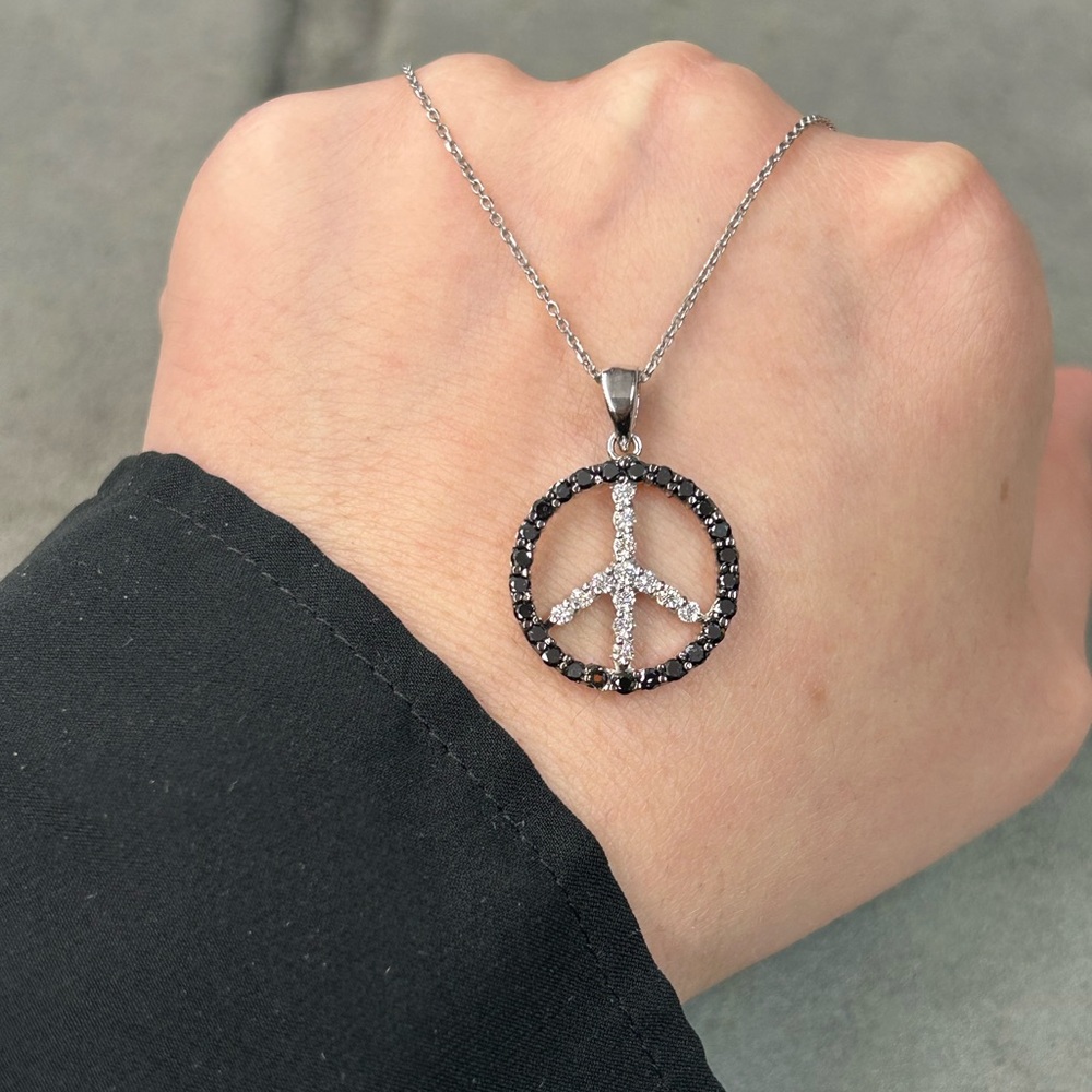 Diamond Peace Sign Necklace